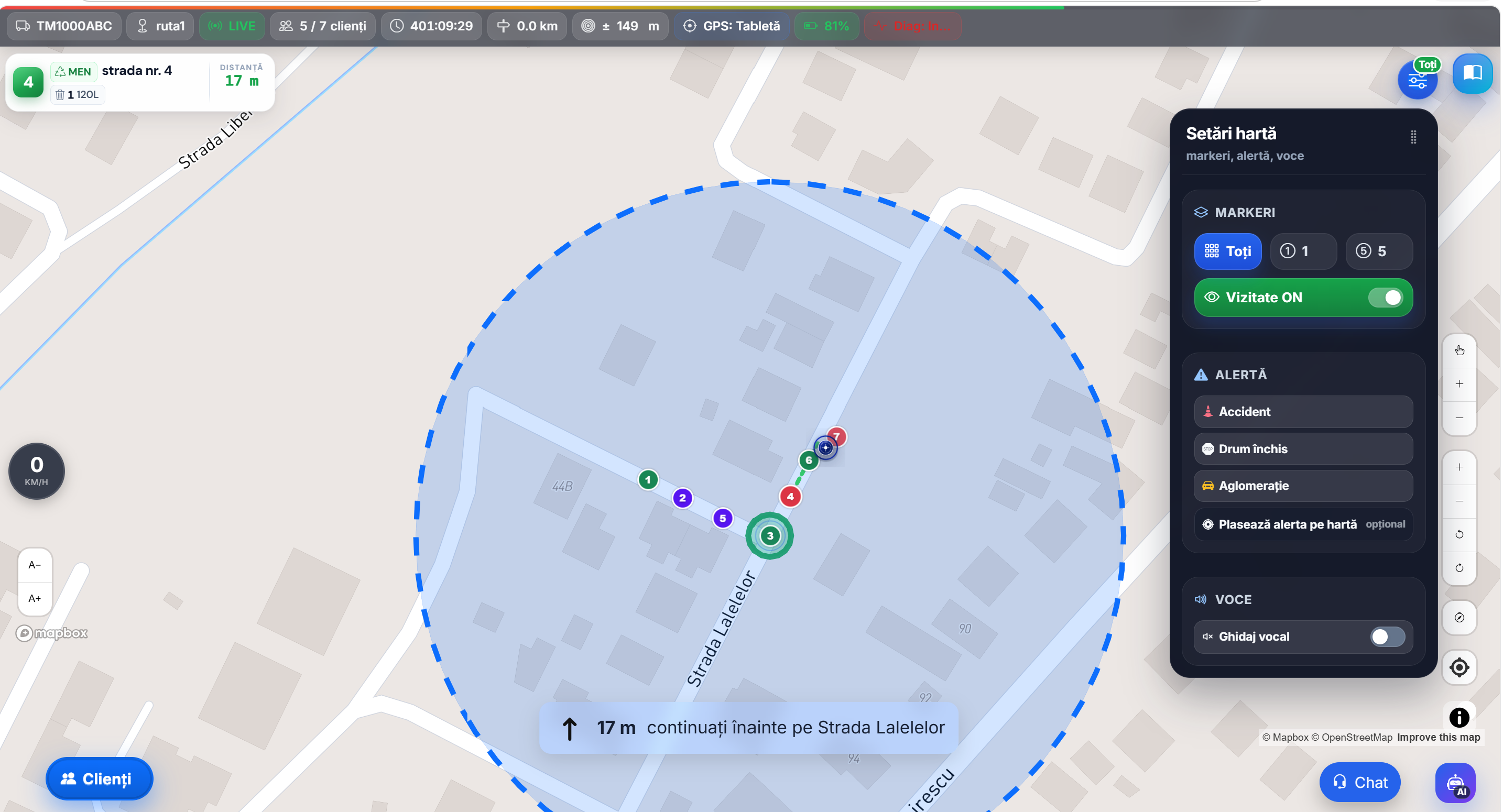 Driver App - Status ruta